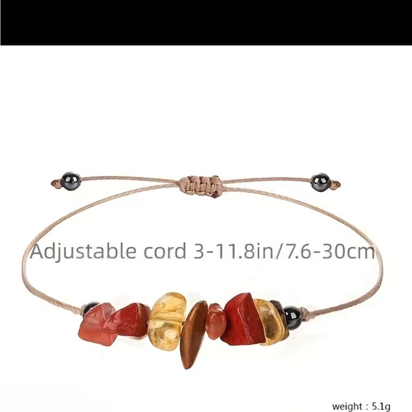 NWOT “Joy” Natural Stone Beaded Adjustment Crystal Confidence Bracelet - Picture 2 of 3